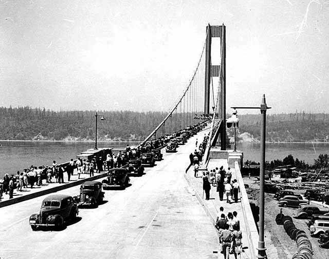 Tacoma Narrows black and white