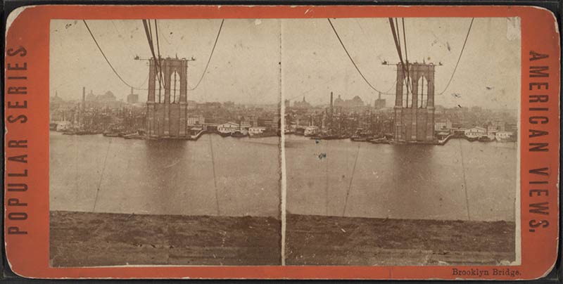 The Brooklyn Bridge Under Construction