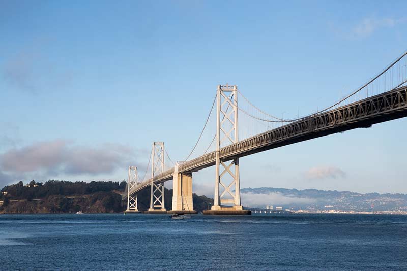 San Francisco Oakland Bay Bridge, which uses seismic retrofitting techniques